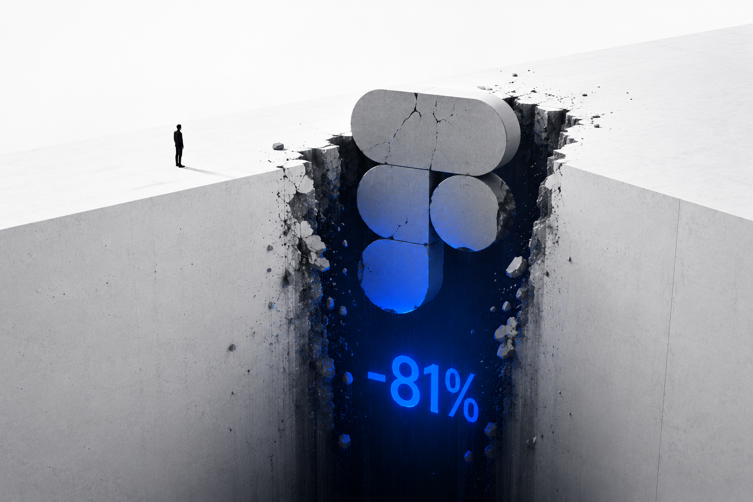 Figma is down 81%. The tool didn't get worse - the moat did.